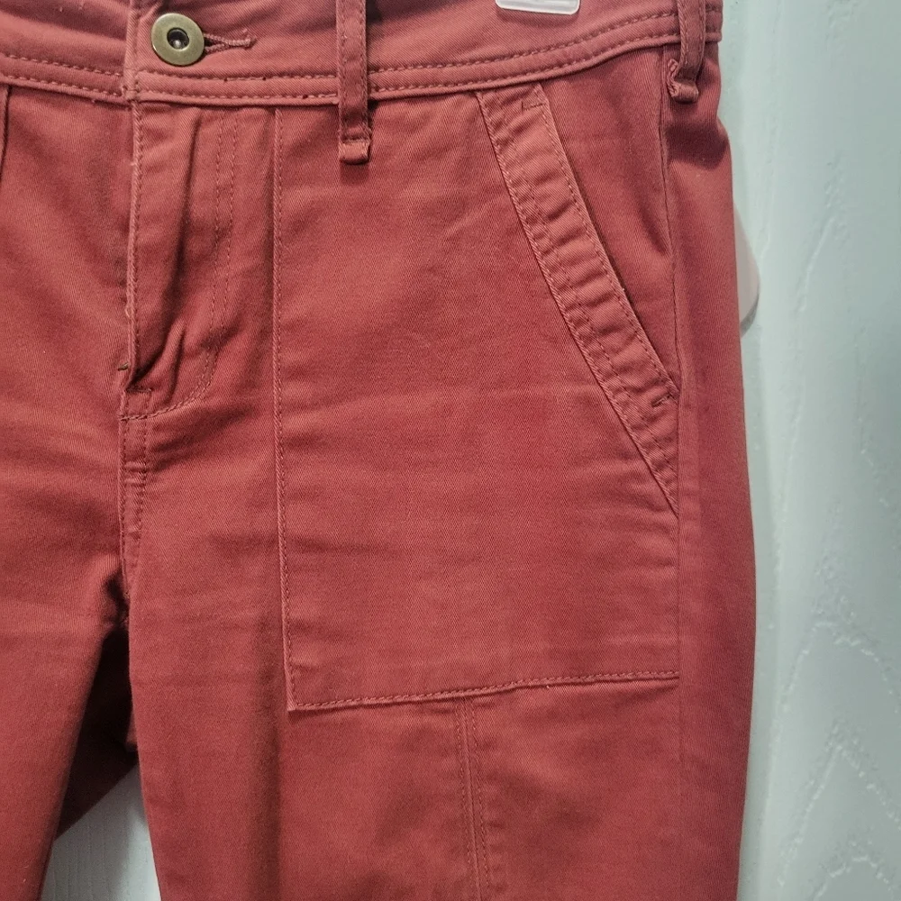 ANTHROPOLOGIE Pants 26 Jefferson Slim Utility Unique Rust Color - Picture 4 of 8